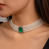 Retro Baroque court style, light luxury, elegant, multi-layered layered necklace with inlaid diamonds
