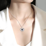Heart shaped diamond projection in 100 languages, I love you necklace, fashionable, luxurious, high-end, collarbone chain
