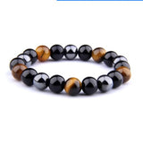 Tiger Eye Bracelet Obsidian Hematite Gemstone Bead Bracelet（FD0503、 FB05-6mm 、FB05-8mm 、FB05-10mm 、FD0504）