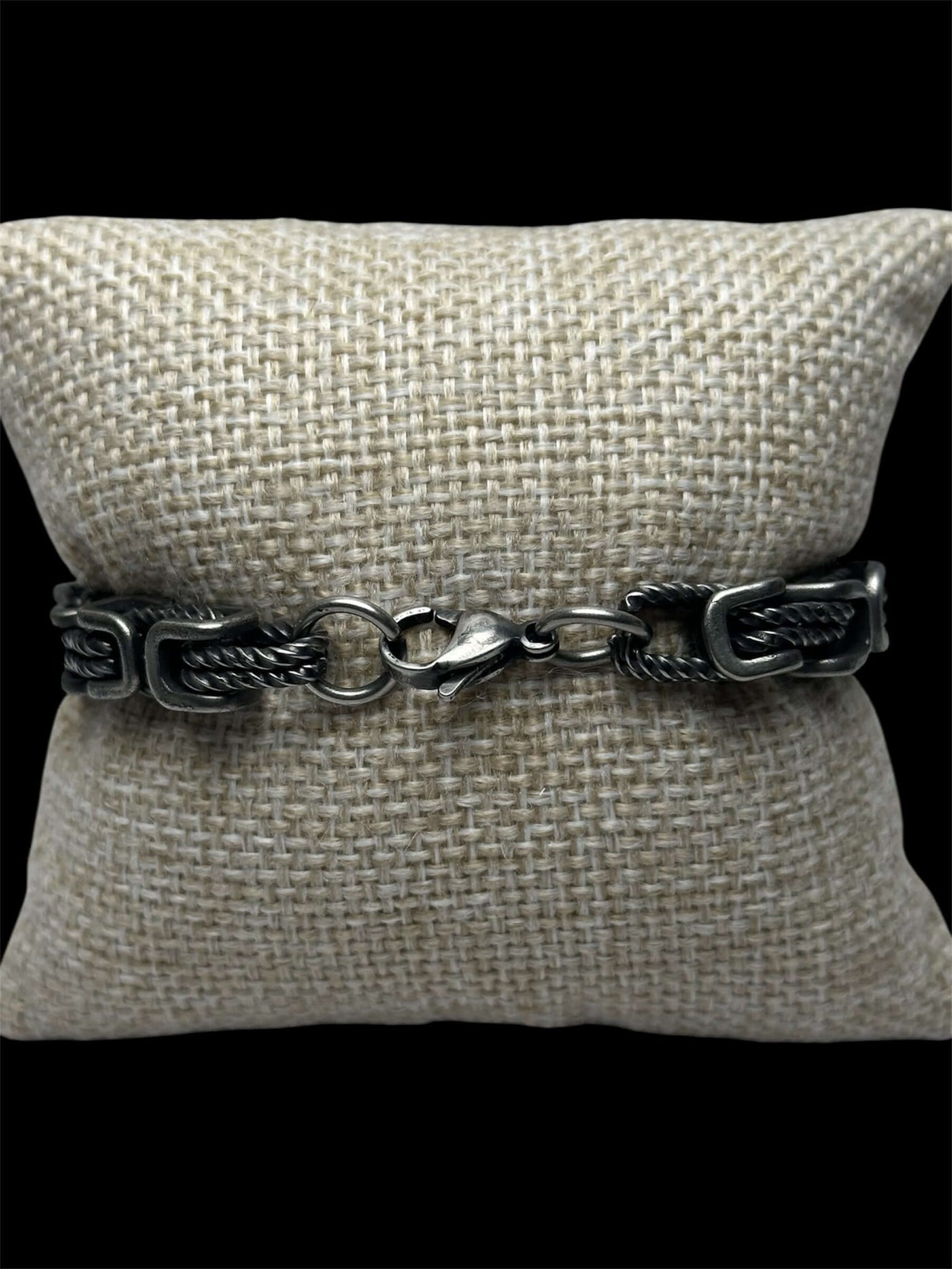 Pulsera Plata Negra 7 mm Acero Inoxidable All In Men Joyeria