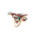 Christmas Ring New Style Christmas Ornaments Temperament Diamond Inlaid Environmental Adjustable Ring
