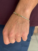 Pulsera Combinada Lisa 3 mm Oro Laminado 18 K