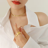 Personality Versatile 18K Gold Snake Bone Chain Niche Design Spice Girl Necklace Bracelet
