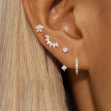 Zircon Stud Earrings with Gold Plating, Minimalist Chic Design, Delicate and Stylish Women's Ear Jewelry