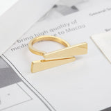 Damond V Shape Ring Gold-Color For Women Stainless Steel Wedding Bands New Rings Engagement Party Gifts Fashion Jewelry
