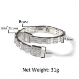 Fashionable Opening Bracelet Ins Style Diamond Set Interwoven Two Color Bracelet Personalized Hip Hop Men's Handpiece