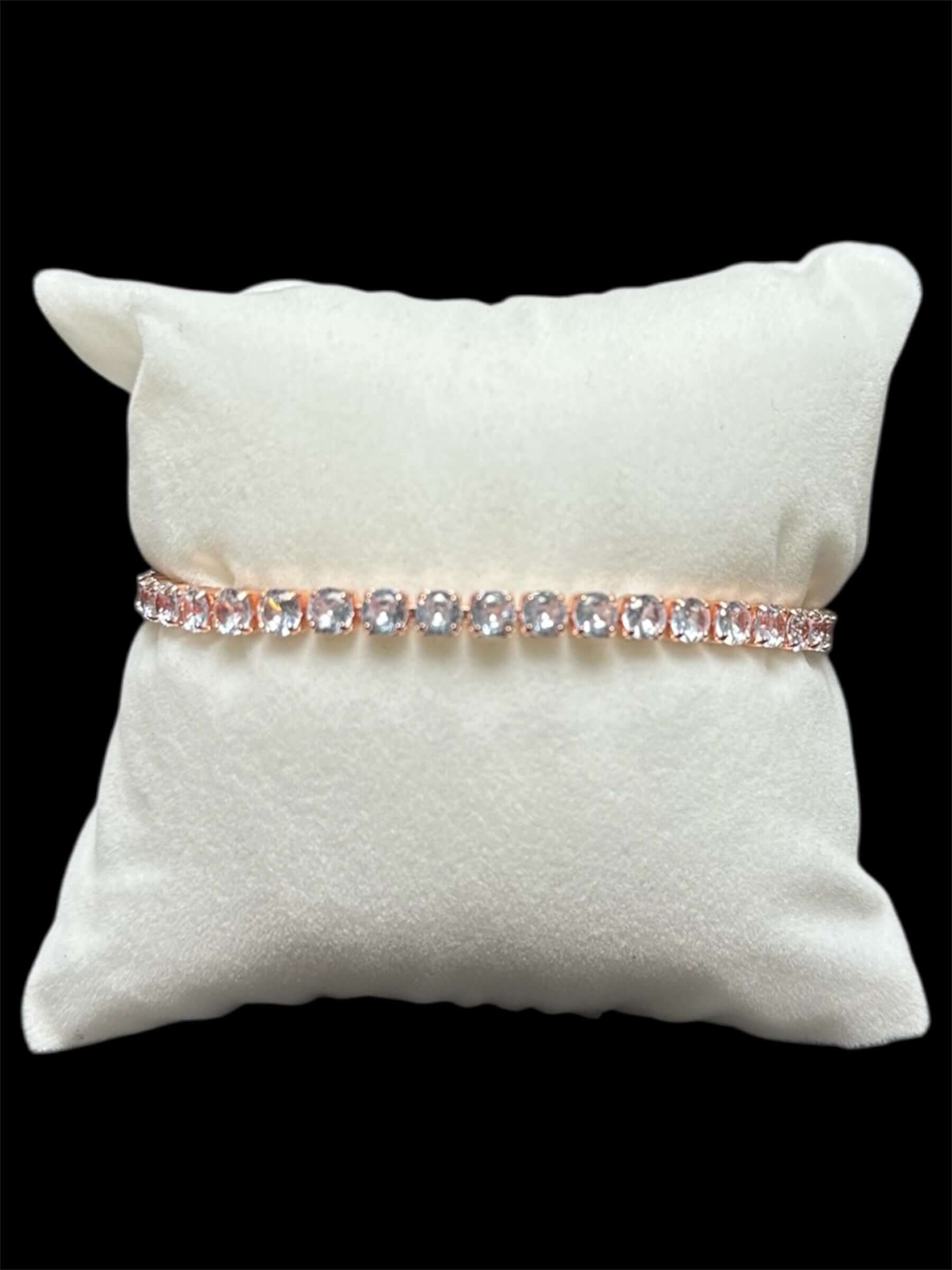Pulsera Tenis 3 mm Rosa Plata All In Men Joyeria
