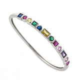 Fashion geometric heart-shaped color bracelet with copper inlaid zircon