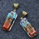 Colorful Gravel Necklace Resin Glue Wrapped Natural Stone Pendant