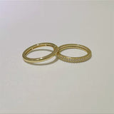 French retro zircon metal ring set female Korean niche personality simple and versatile temperament ring