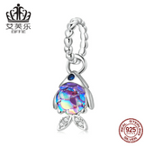 Avelle Original Sterling Silver Dream Fish S925 Pendant Bracelet Colorful Gemstone Scale Pendant Accessories