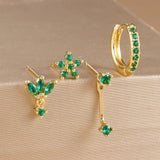 Zircon Stud Earrings with Gold Plating, Minimalist Chic Design, Delicate and Stylish Women's Ear Jewelry
