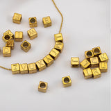 Stainless steel square bead with 26 English letters