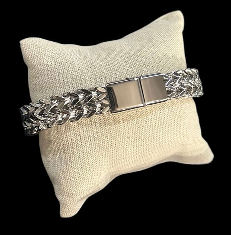 Pulsera Plata 10 mm Broche de Iman All In Men Joyeria