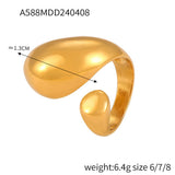 Diamond inlaid geometric ring women's textured titanium steel gold-plated index finger ring