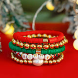 Christmas letter soft ceramic bracelet set irregular bead Bracelet color