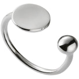 FOXANRY 925 Stamp Open Rings Fashion Hip Hop Vintage Simple Round Ball Wafer Design Birthday Party Jewelry