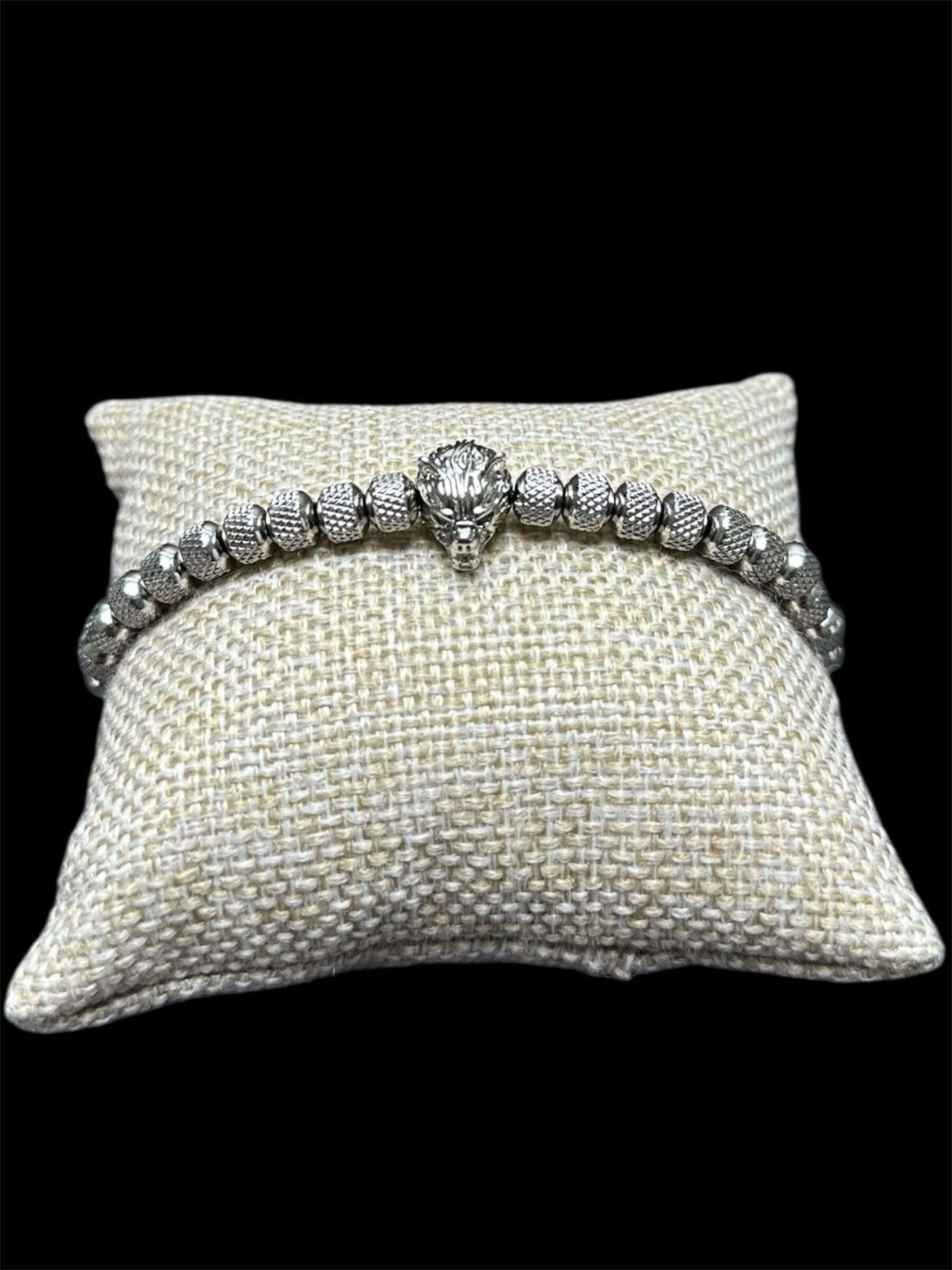 Pulsera Perlas Plata Tigre Acero Inoxidable All In Men Joyeria