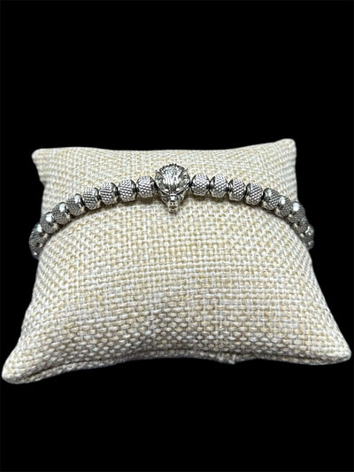 Pulsera Perlas Plata Tigre Acero Inoxidable All In Men Joyeria