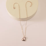 Heart Shaped Rhinestone Pendant Alloy Painted National Treasure Panda Necklace
