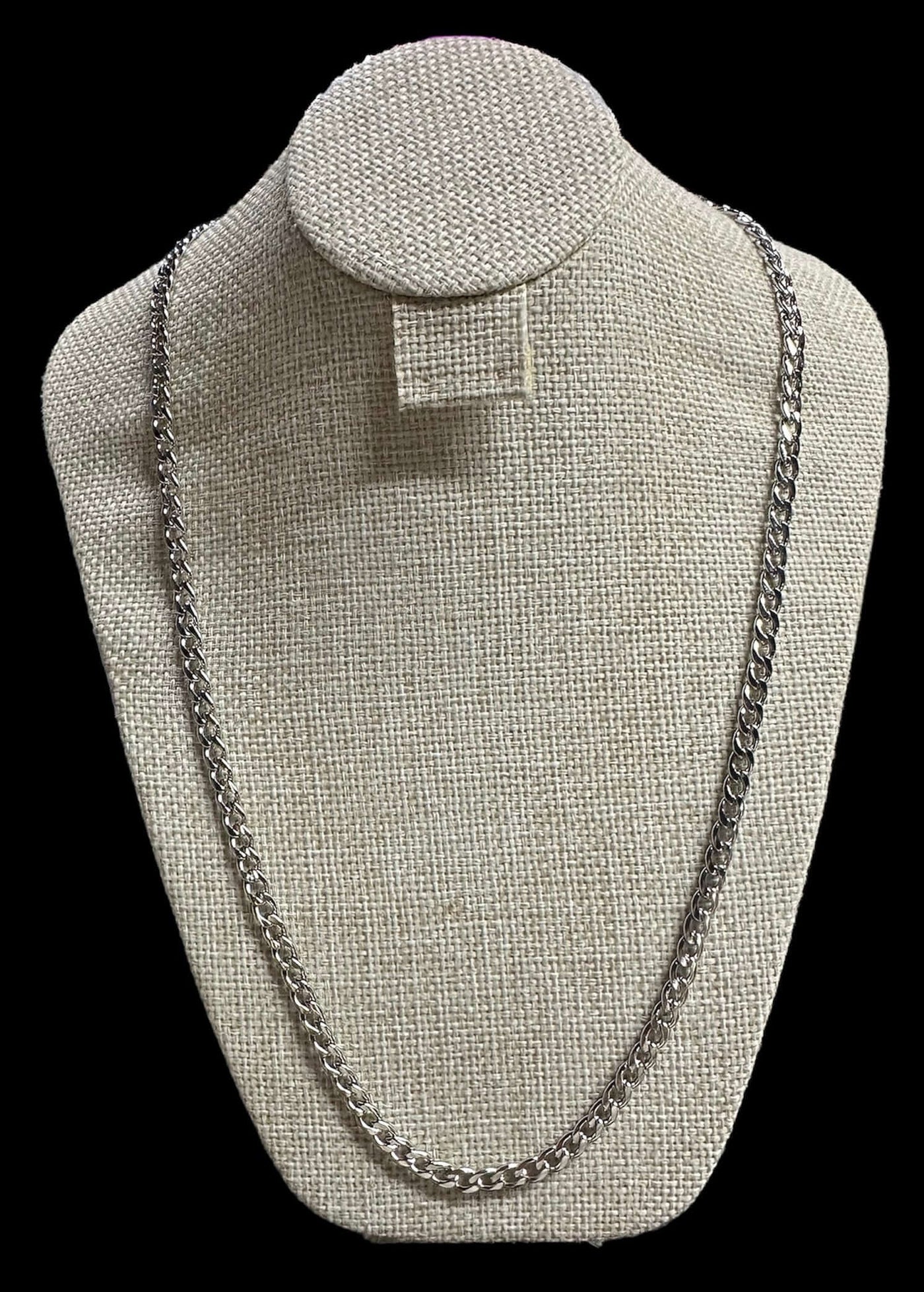 Cadena Cubana Plata Acero Inoxidable All In Men Joyeria