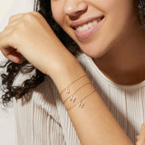 New 26 Initial Simple and Exquisite Zircon Bracelet Copper Plated 14K Real Gold Womens Jewelry Ornament