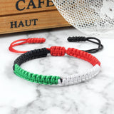 Bracelet woven diamond knot red rope simulates national flag colored hand rope
