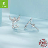 Silver Charm Original Confident Charm Phoenix Element Silver Ear Nail Female Elegant Temperament s925 Silver Ear Nail Earrings