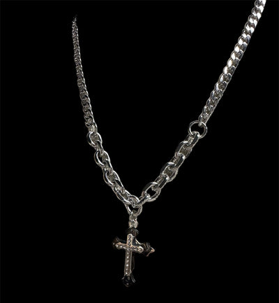 Cadena Cubana Plata con Cruz Zirconias All In Men Joyeria