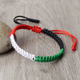 Bracelet woven diamond knot red rope simulates national flag colored hand rope