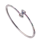 Copper micro inlaid bracelet with colorful zircon double headed snake bracelet
