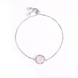 Colorful Rainbow Zircon 26 Letter Bracelet for Women adjustable initial Bracelet Femme Snake Chain Jewelry Christmas gifts