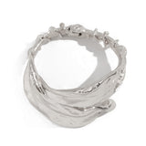 Irregular leaf spring bracelet with exaggerated wide surface and metallic feel Bracelet for women