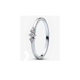 Panda Dora S925 Silver Ring with Pav&eacute; Set Sparkling Starlight Bow, Fashionable Elegant Women's Ring, Cuban Chain Pair Ring