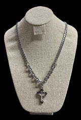 Cadena Cubana Plata con Cruz Zirconias All In Men Joyeria