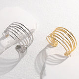 INS Style Wide Edition Titanium Steel Bracelet Geometric Line Exaggerate Personality European and American Bracelet Girl
