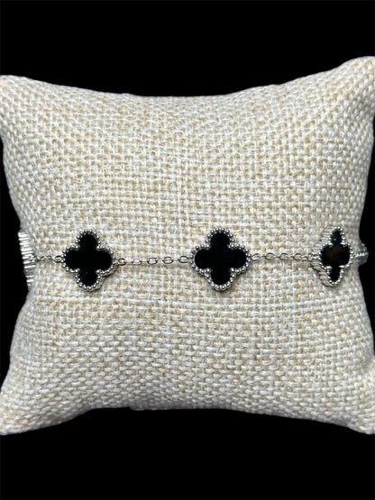 Pulsera VC Negra Plata Acero Inoxidable All In Men Joyeria