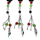 33 prayer beads in Palestinian flag colored crystal glass