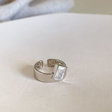 Dopamine love colored zircon diamond ring female niche index finger high-end fashion personality open ring