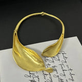 Metal leaf shaped flower bracelet bracelet