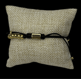 Pulsera Perlas Dorada Cruz Acero Inoxidable All In Men Joyeria