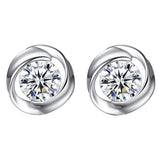 S925 pure silver rose earrings with petal shaped earrings, Korean minimalist women's mini clover rose petal earrings