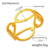 Fashion metal titanium steel bracelet with female geometric design and diamond studded spring buckle bracelet