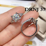 Eight Heart Eight Arrow Zircon Imitation Moissanite Ring for Women and Men's Six Claw Wedding Ring