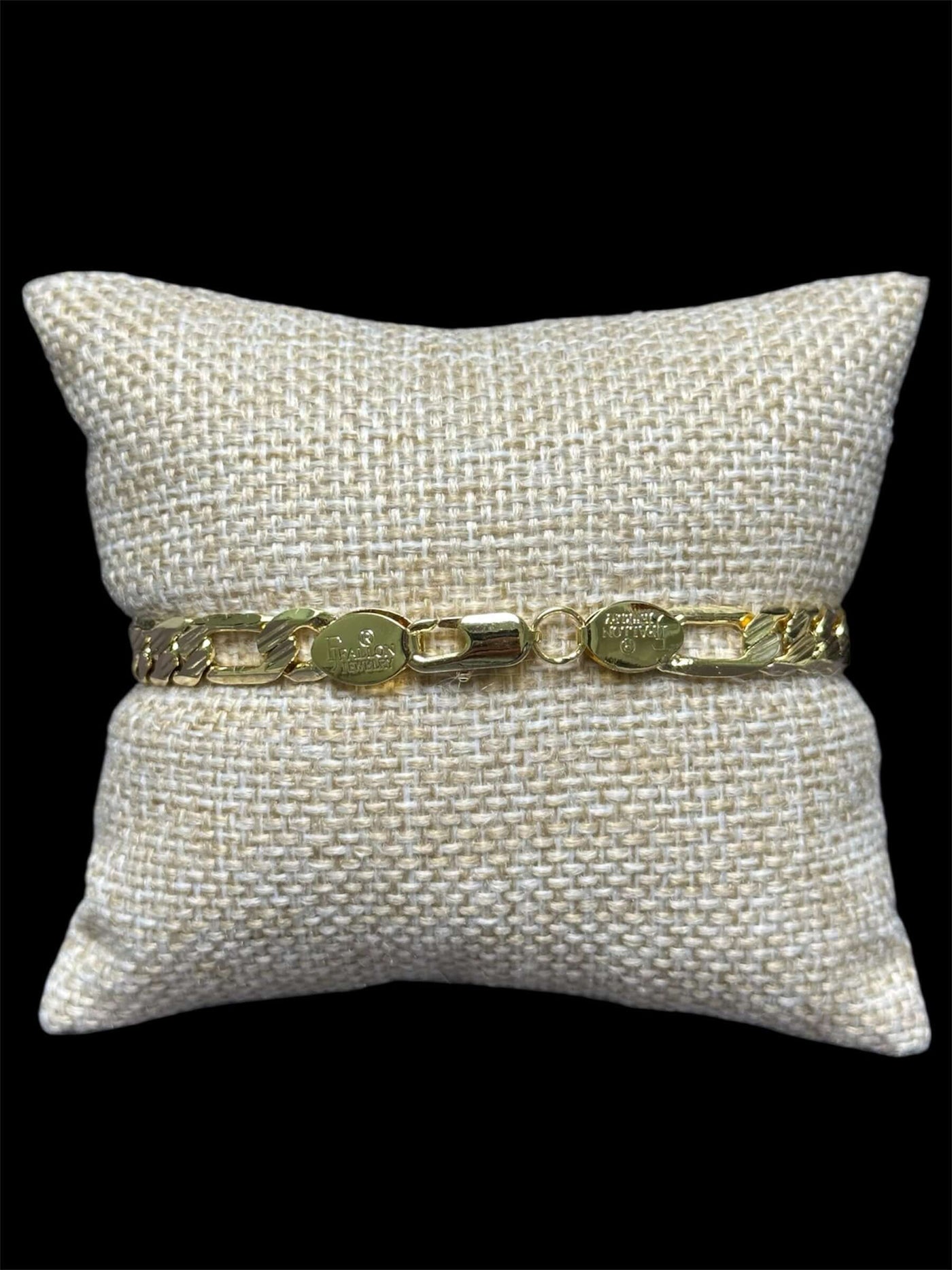 Pulsera Figaro 6 mm Oro Laminado 18 K All In Men Joyeria