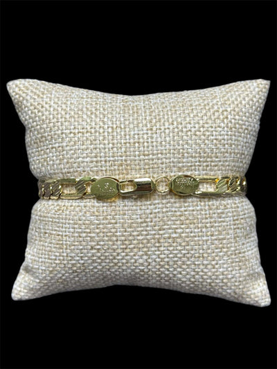Pulsera Figaro 6 mm Oro Laminado 18 K All In Men Joyeria