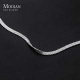 Modian New Exquisite Lace Style Short Necklace Chain Pure 925 Sterling Silver Choker Necklaces For Women Party Jewelry Gift