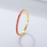 S925 Sterling Silver Colored Zircon Micro-Encrusted Diamond Ins Ring Women's Fashion Temperament Jewelry