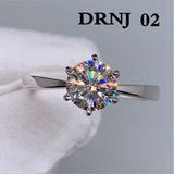 Eight Heart Eight Arrow Zircon Imitation Moissanite Ring for Women and Men's Six Claw Wedding Ring