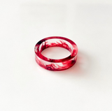 Ice and Flame Halo Stained Crystal Resin Punk Exclusive Couple Ring for Men and Women